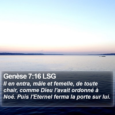 Genèse 7:16 LSG Bible Verse Image