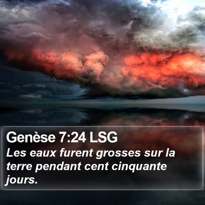 Genèse 7:24 LSG Bible Verse Image