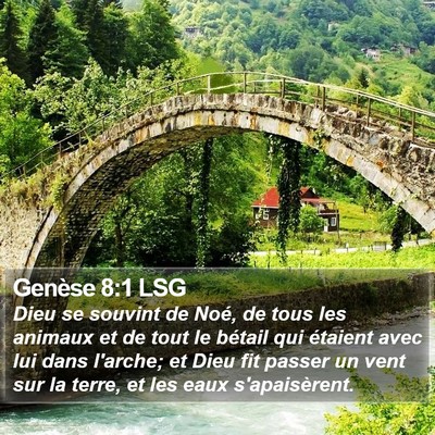 Genèse 8:1 LSG Bible Verse Image