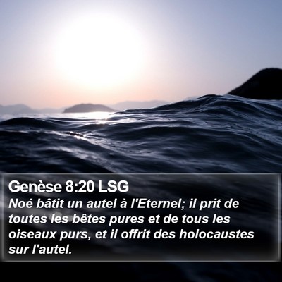 Genèse 8:20 LSG Bible Verse Image