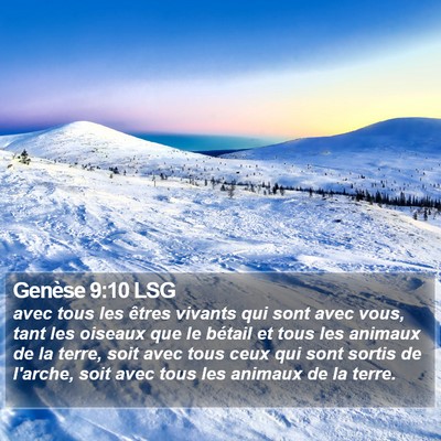 Genèse 9:10 LSG Bible Verse Image
