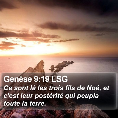 Genèse 9:19 LSG Bible Verse Image