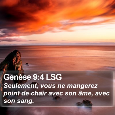 Genèse 9:4 LSG Bible Verse Image