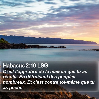 Habacuc 2:10 LSG Bible Verse Image