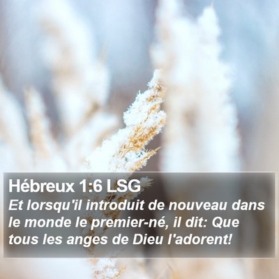 Hébreux 1:6 LSG Bible Verse Image