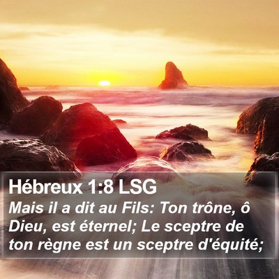 Hébreux 1:8 LSG Bible Verse Image