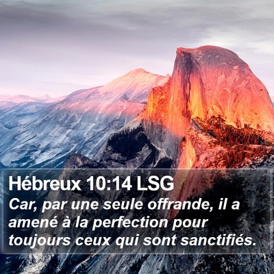 Hébreux 10:14 LSG Bible Verse Image