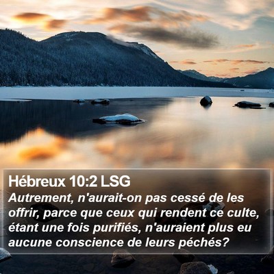 Hébreux 10:2 LSG Bible Verse Image