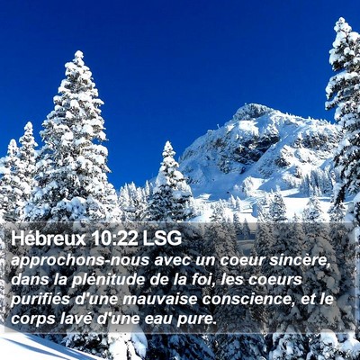 Hébreux 10:22 LSG Bible Verse Image