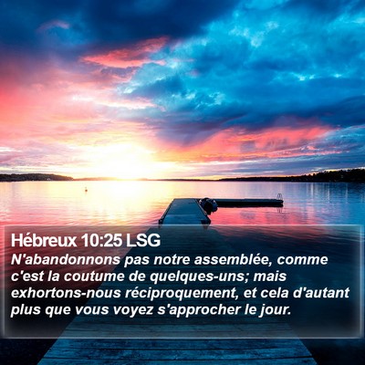 Hébreux 10:25 LSG Bible Verse Image
