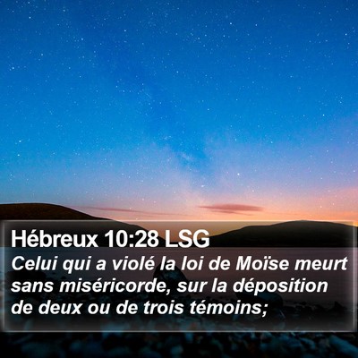 Hébreux 10:28 LSG Bible Verse Image