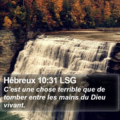 Hébreux 10:31 LSG Bible Verse Image