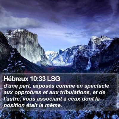 Hébreux 10:33 LSG Bible Verse Image