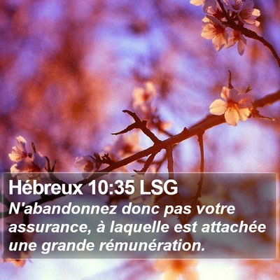 Hébreux 10:35 LSG Bible Verse Image