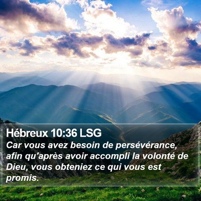 Hébreux 10:36 LSG Bible Verse Image