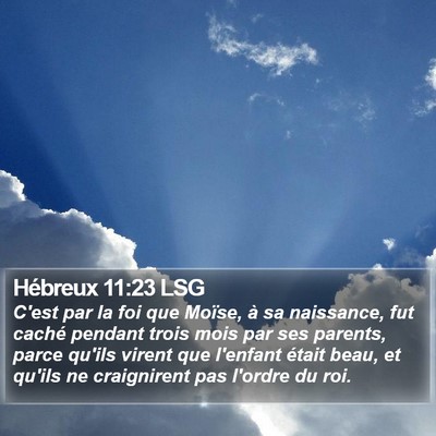 Hébreux 11:23 LSG Bible Verse Image