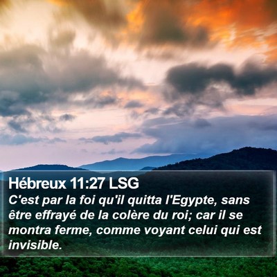 Hébreux 11:27 LSG Bible Verse Image
