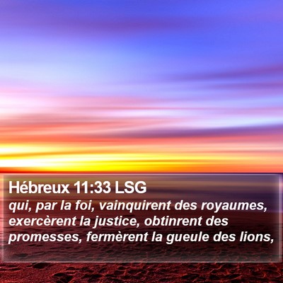 Hébreux 11:33 LSG Bible Verse Image