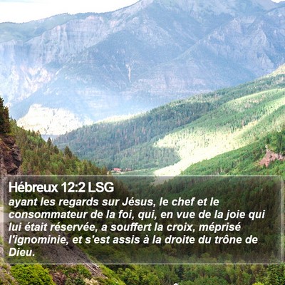 Hébreux 12:2 LSG Bible Verse Image