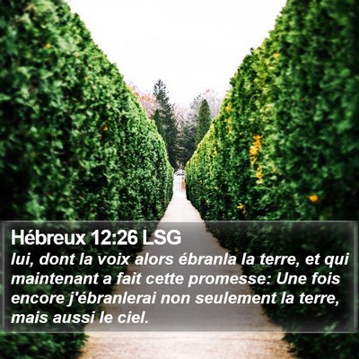 Hébreux 12:26 LSG Bible Verse Image