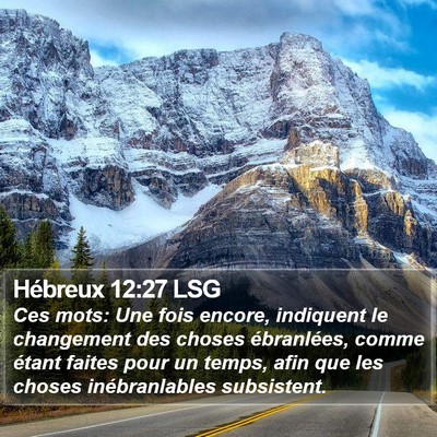 Hébreux 12:27 LSG Bible Verse Image