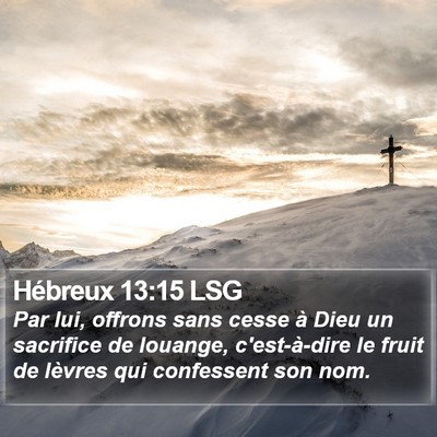 Hébreux 13:15 LSG Bible Verse Image