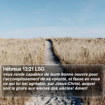 Hébreux 13:21 LSG Bible Verse Image