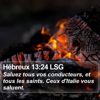 Hébreux 13:24 LSG Bible Verse Image