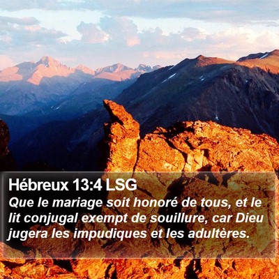 Hébreux 13:4 LSG Bible Verse Image