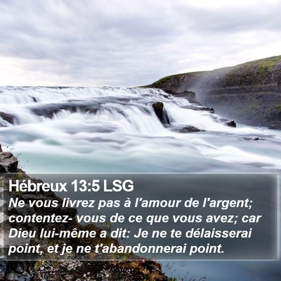 Hébreux 13:5 LSG Bible Verse Image