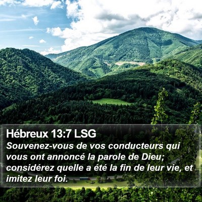 Hébreux 13:7 LSG Bible Verse Image