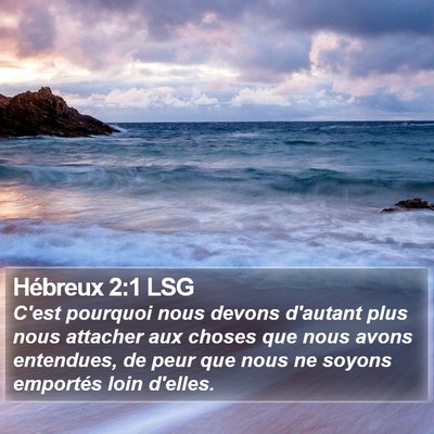 Hébreux 2:1 LSG Bible Verse Image