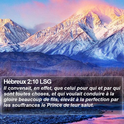 Hébreux 2:10 LSG Bible Verse Image