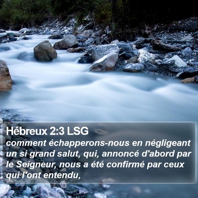 Hébreux 2:3 LSG Bible Verse Image