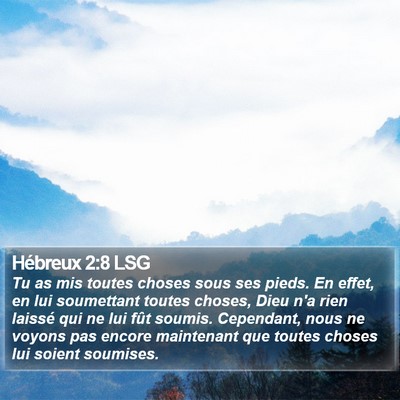 Hébreux 2:8 LSG Bible Verse Image