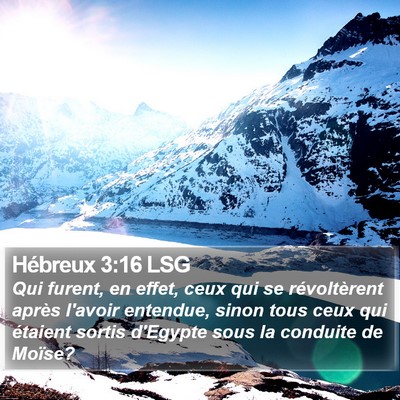 Hébreux 3:16 LSG Bible Verse Image