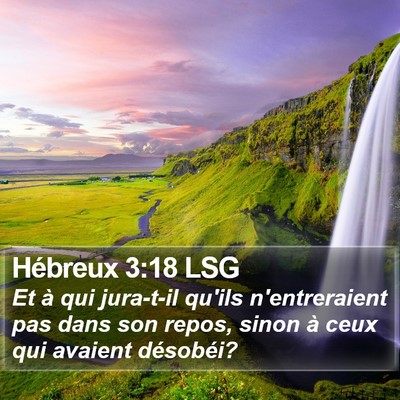 Hébreux 3:18 LSG Bible Verse Image