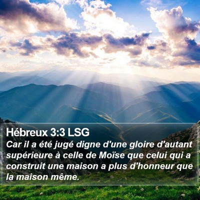 Hébreux 3:3 LSG Bible Verse Image