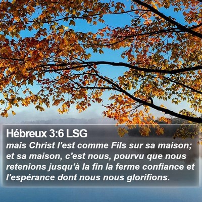 Hébreux 3:6 LSG Bible Verse Image