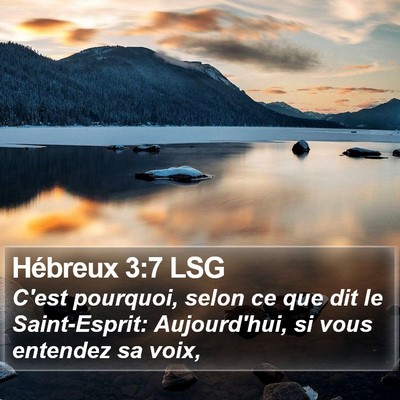 Hébreux 3:7 LSG Bible Verse Image