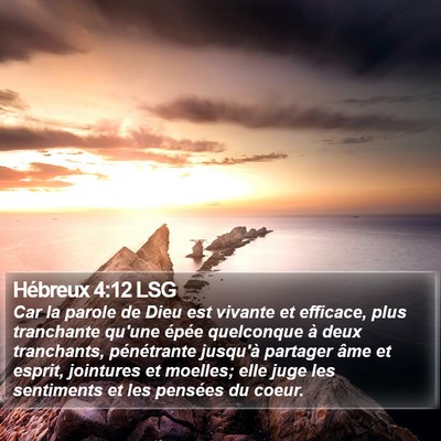 Hébreux 4:12 LSG Bible Verse Image