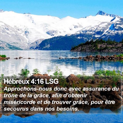 Hébreux 4:16 LSG Bible Verse Image