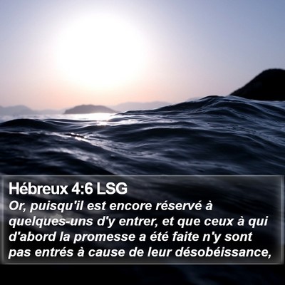 Hébreux 4:6 LSG Bible Verse Image