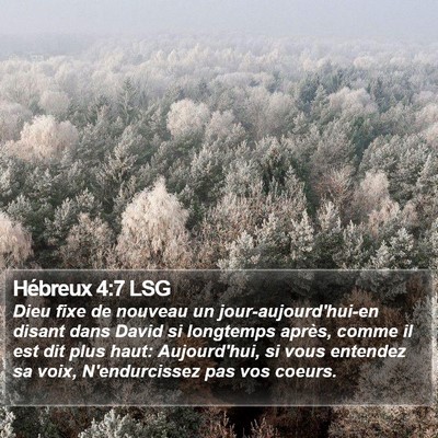 Hébreux 4:7 LSG Bible Verse Image