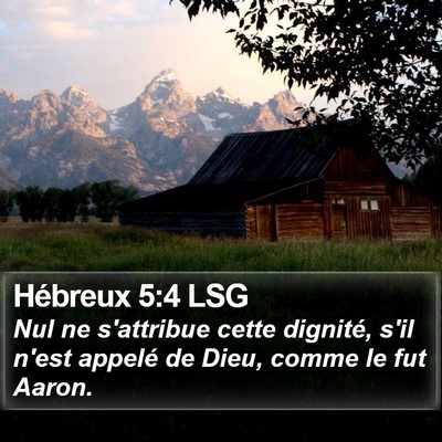 Hébreux 5:4 LSG Bible Verse Image