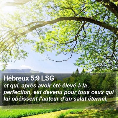 Hébreux 5:9 LSG Bible Verse Image
