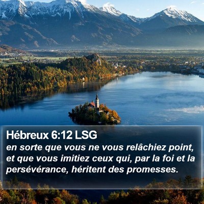 Hébreux 6:12 LSG Bible Verse Image