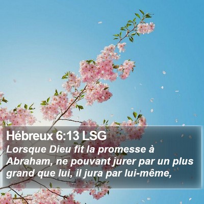 Hébreux 6:13 LSG Bible Verse Image