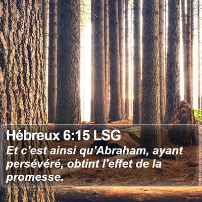 Hébreux 6:15 LSG Bible Verse Image