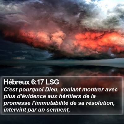 Hébreux 6:17 LSG Bible Verse Image